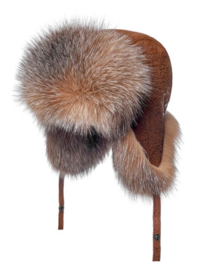 Женская меховая шапка ушанка из лисы