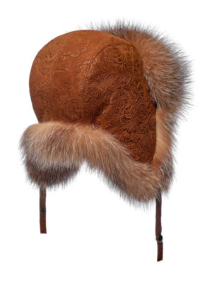 Женская меховая шапка ушанка из лисы