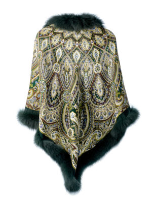 Павловопосадский платок с мехом песца