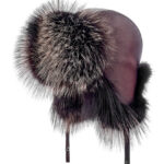Женская меховая шапка-ушанка из меха лисы