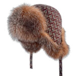Женская шапка-ушанка с мехом лисы