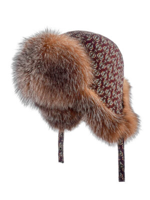 Женская шапка-ушанка с мехом лисы