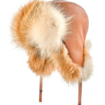Женская шапка-ушанка из меха лисы